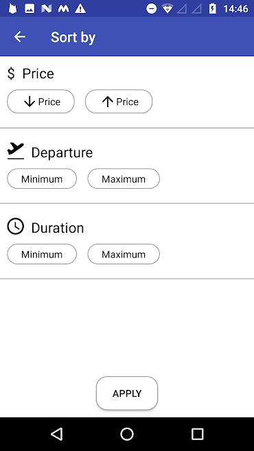 select flight filter